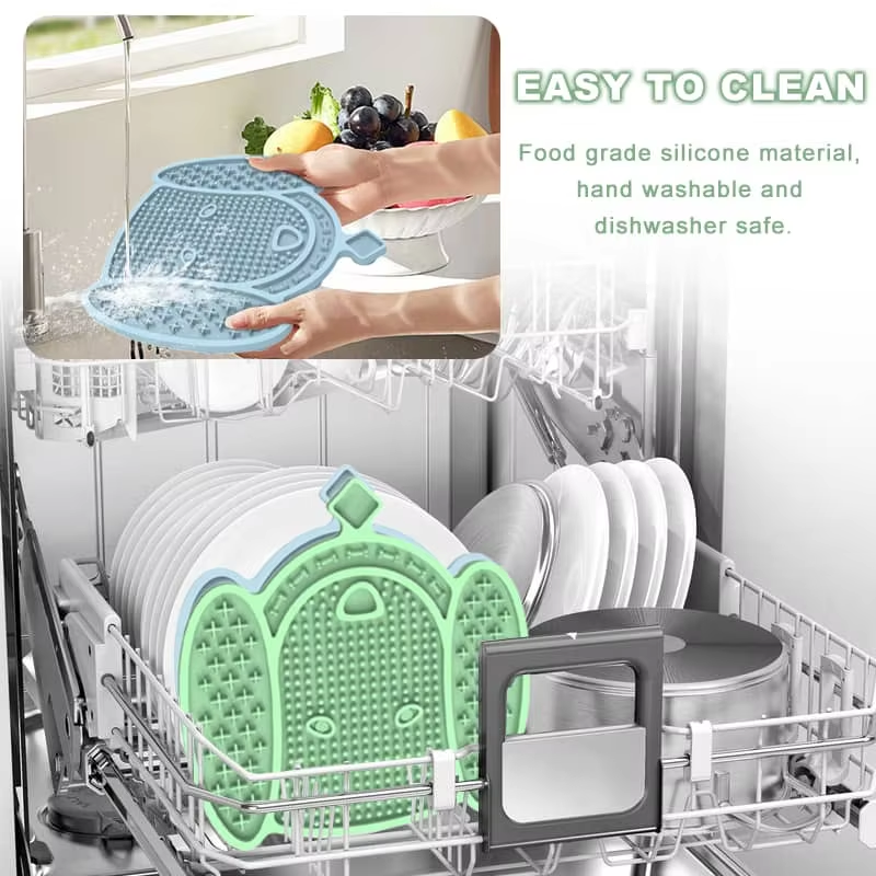 Dog-Face Silicone Lick Mat with Suction Cups for Dogs and Cats