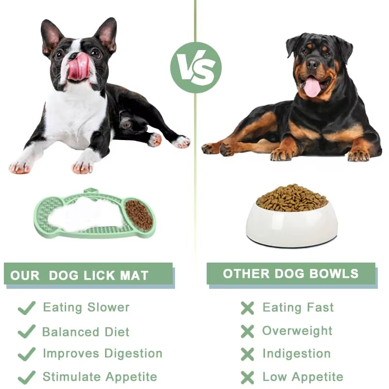 Dog-Face Silicone Lick Mat with Suction Cups for Dogs and Cats