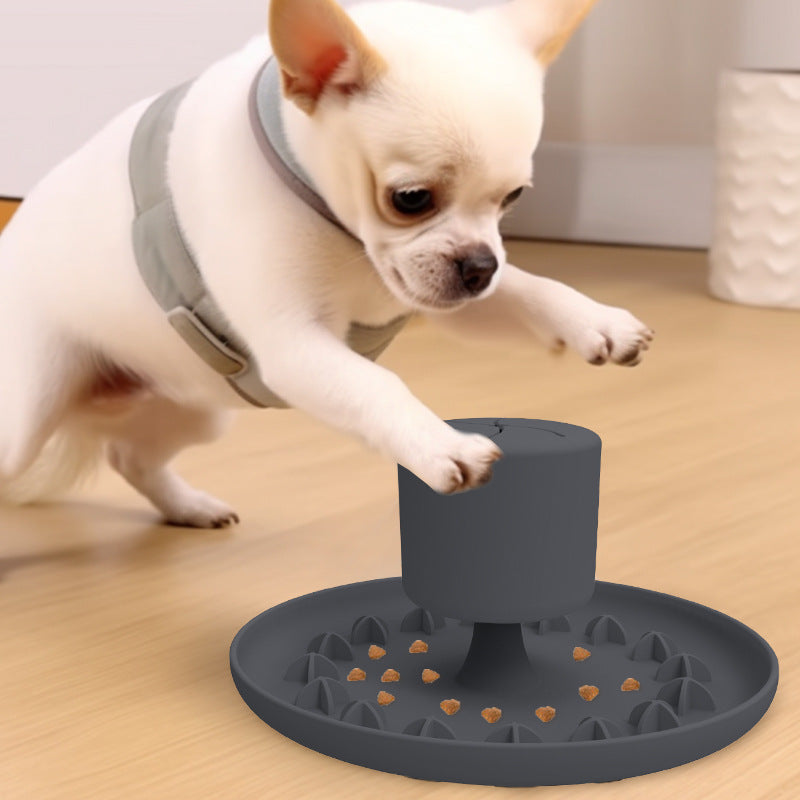 Shake and Dispense Silicone Slow Feeder Dog Toy with Suction Base