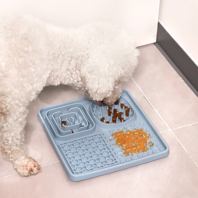 Alfombrilla de silicona para que los perros laman, con 4 zonas de textura y ventosas