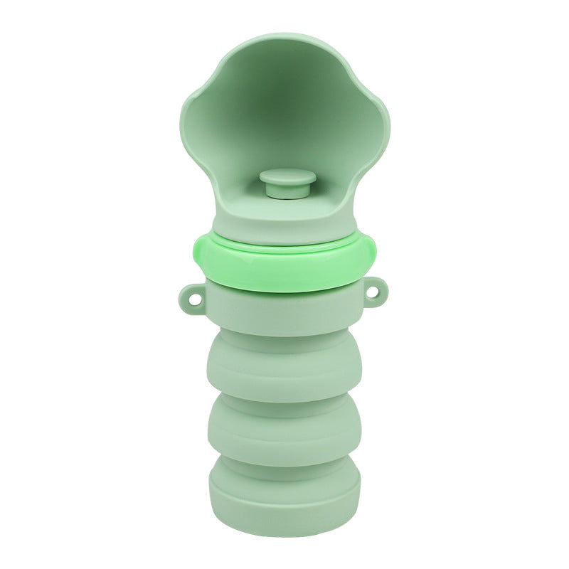 Collapsible Silicone Dog Water Bottle 500ml Portable Pet Travel Cup with Bowl