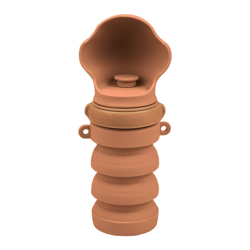 Collapsible Silicone Dog Water Bottle 500ml Portable Pet Travel Cup with Bowl