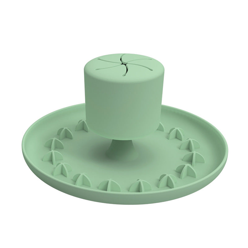 Shake and Dispense Silicone Slow Feeder Dog Toy with Suction Base