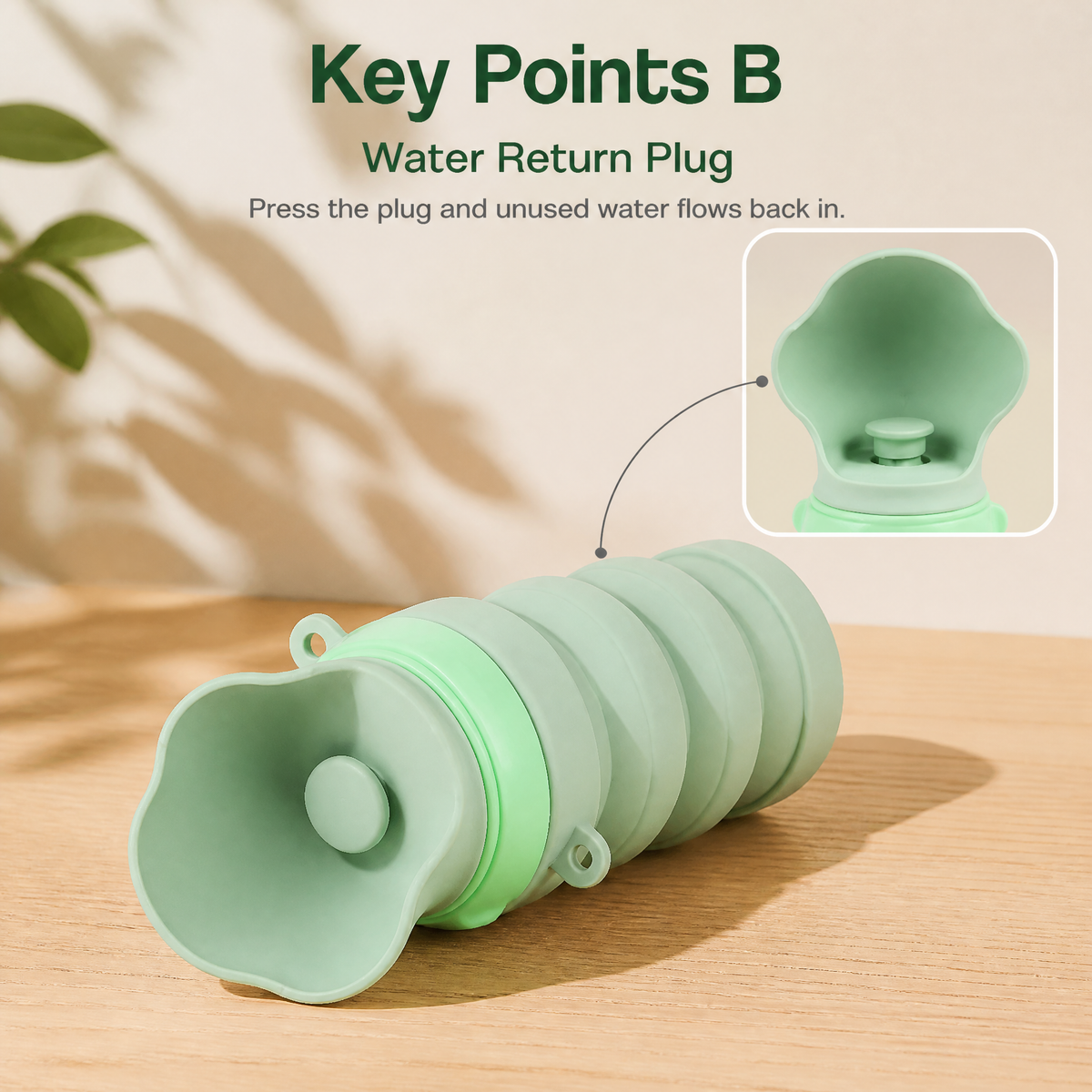 Collapsible Silicone Dog Water Bottle 500ml Portable Pet Travel Cup with Bowl