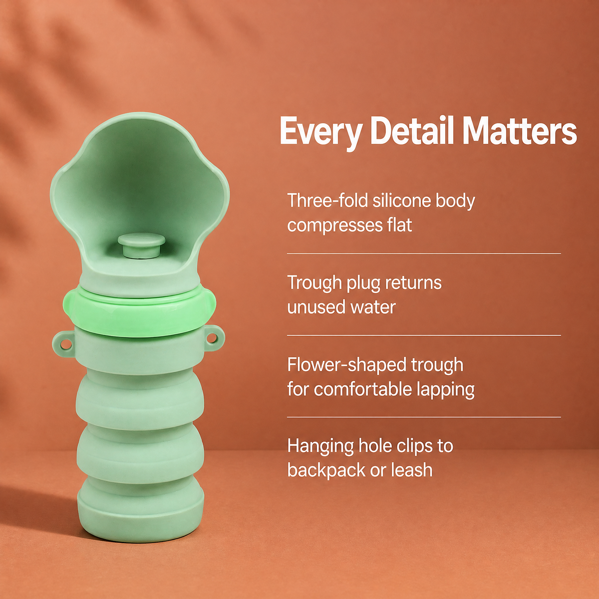 Collapsible Silicone Dog Water Bottle 500ml Portable Pet Travel Cup with Bowl