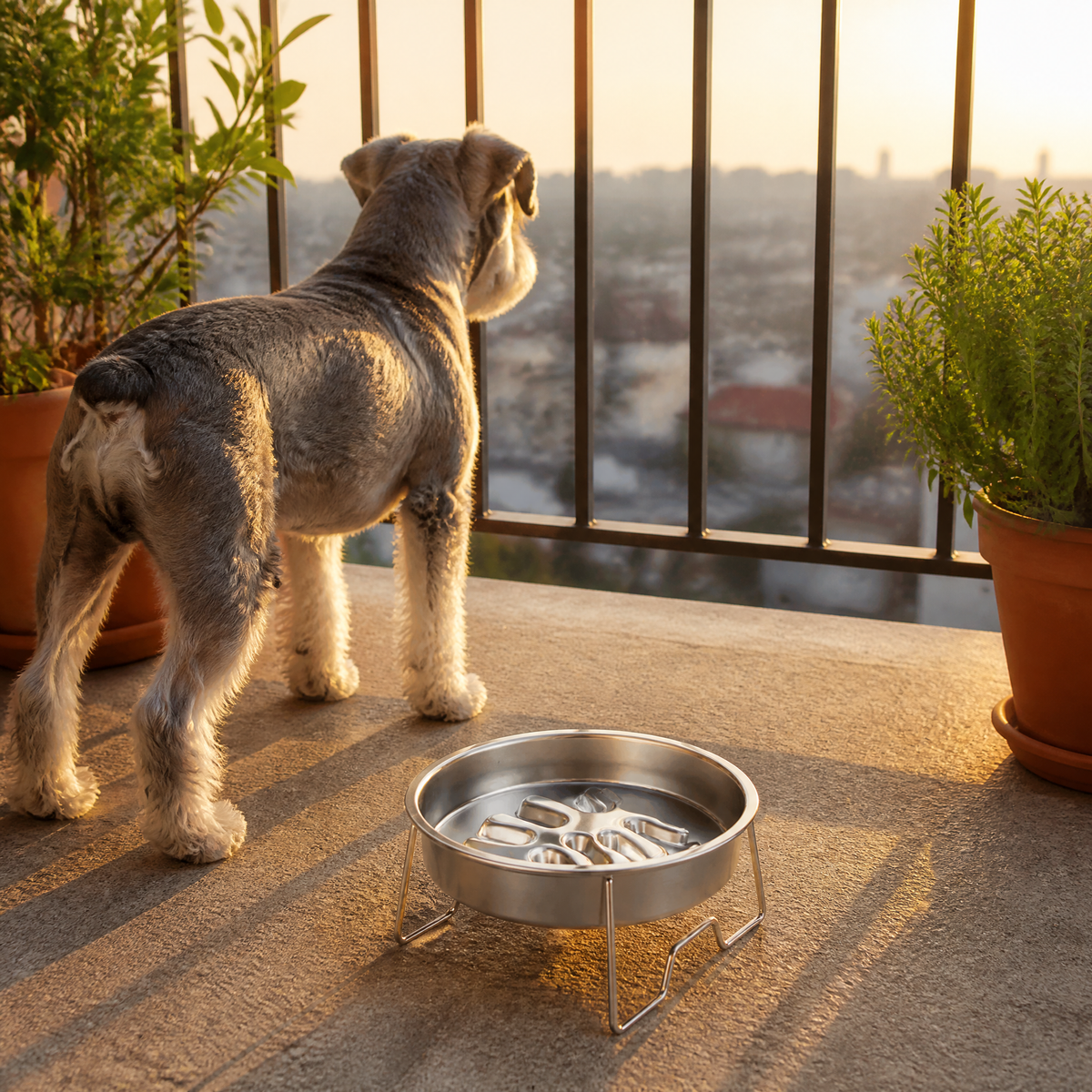 Comedero lento para perros de acero inoxidable 304 con soporte elevado de alambre para perros medianos y grandes
