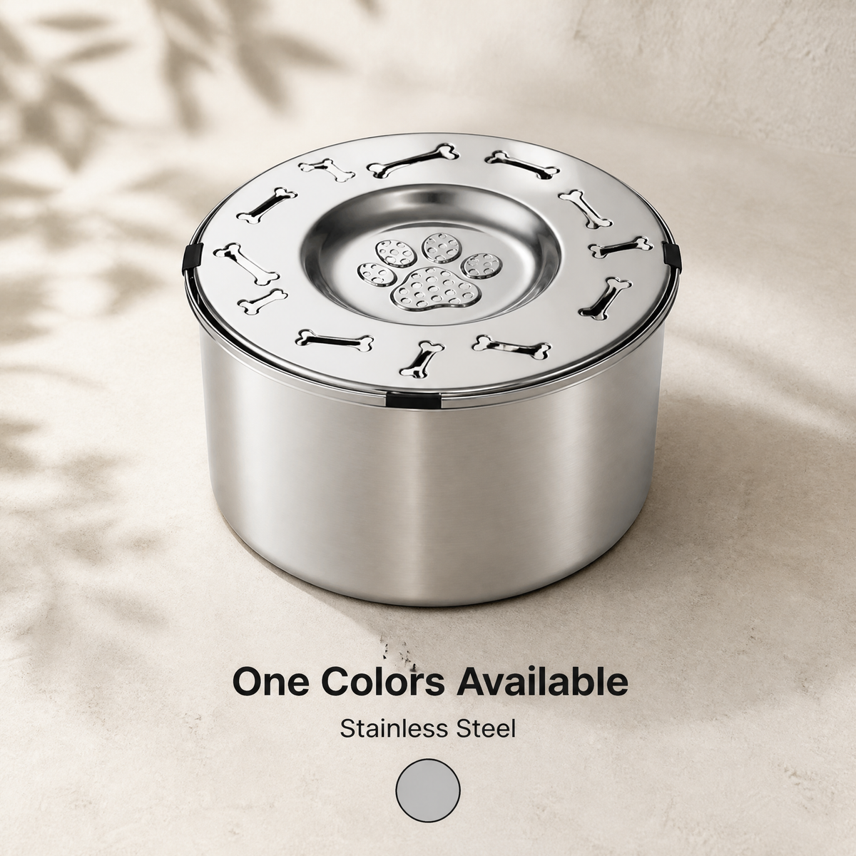 3.3L Stainless Steel Floating Dog Water Bowl with Detachable Anti-Dust Lid
