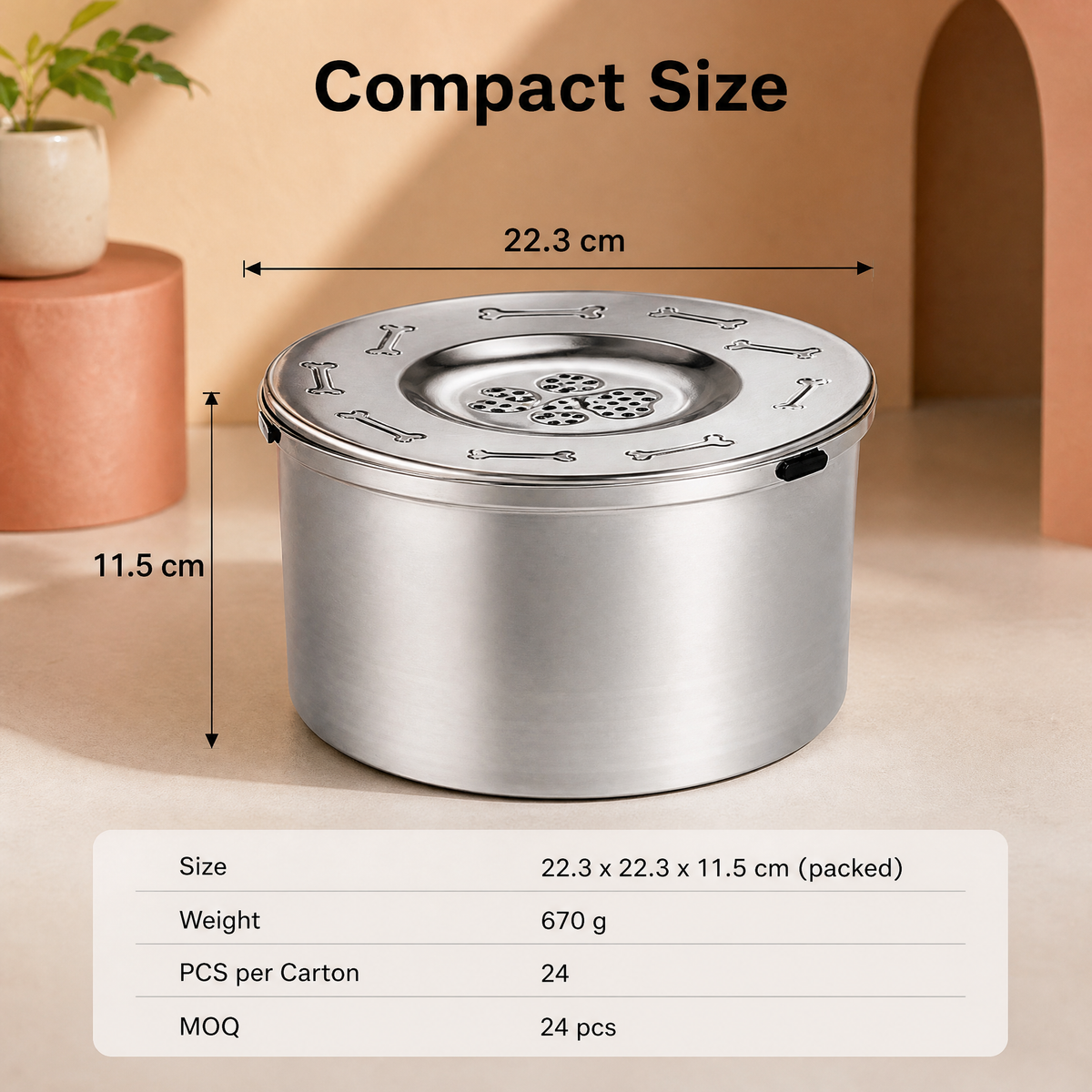 3.3L Stainless Steel Floating Dog Water Bowl with Detachable Anti-Dust Lid