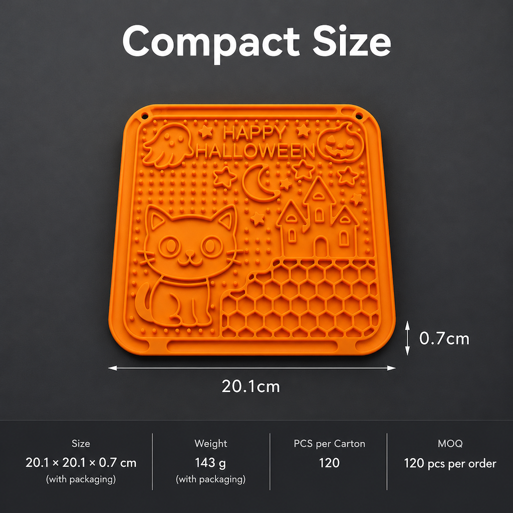 Halloween Silicone Lick Mat for Dogs with Suction Cups 20.1cm