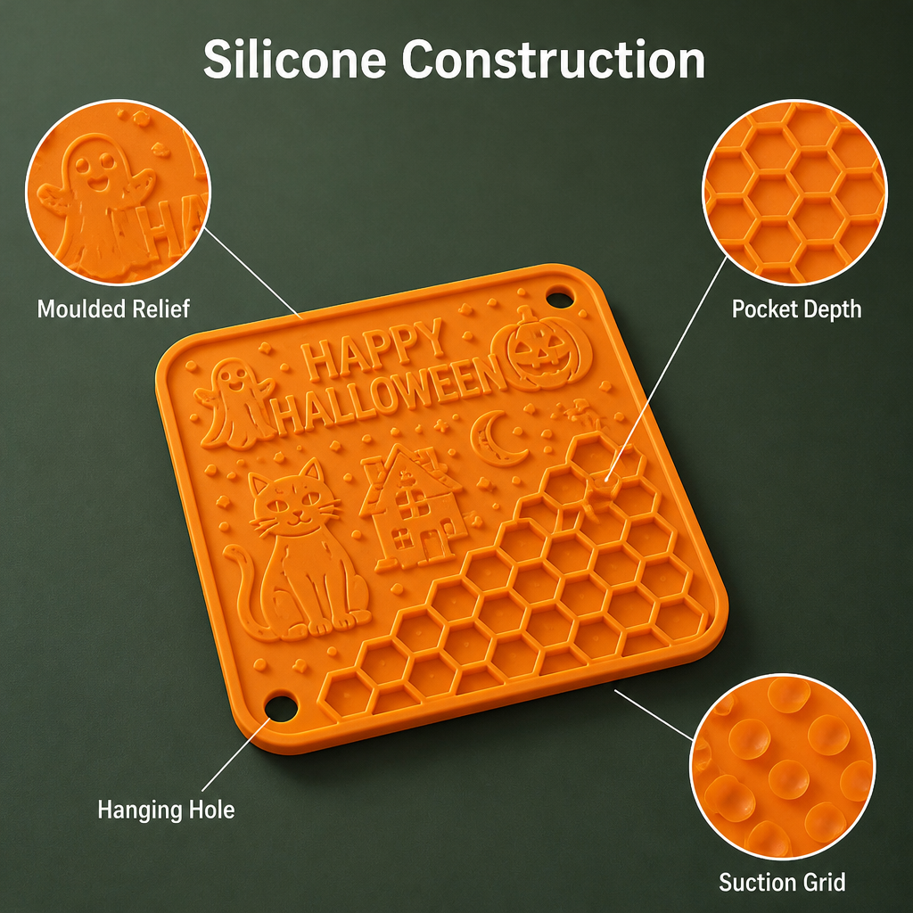 Halloween Silicone Lick Mat for Dogs with Suction Cups 20.1cm