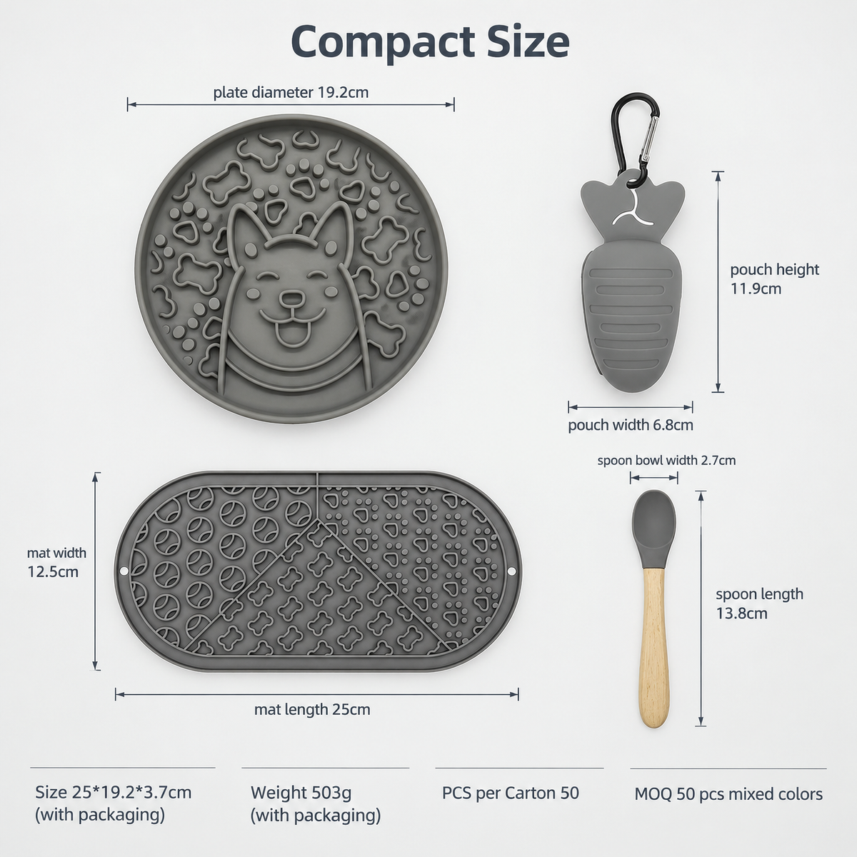 Silicone Slow Feeder Plate and Lick Mat 4-Piece Outdoor Dog Feeding Set