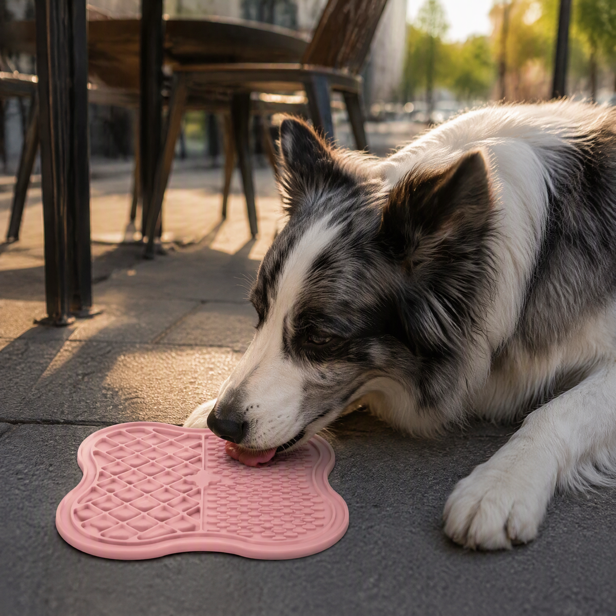 Alfombrilla de Lamer de Silicona Clover para Alimentación Lenta con Texturas de Doble Zona para Perros y Gatos