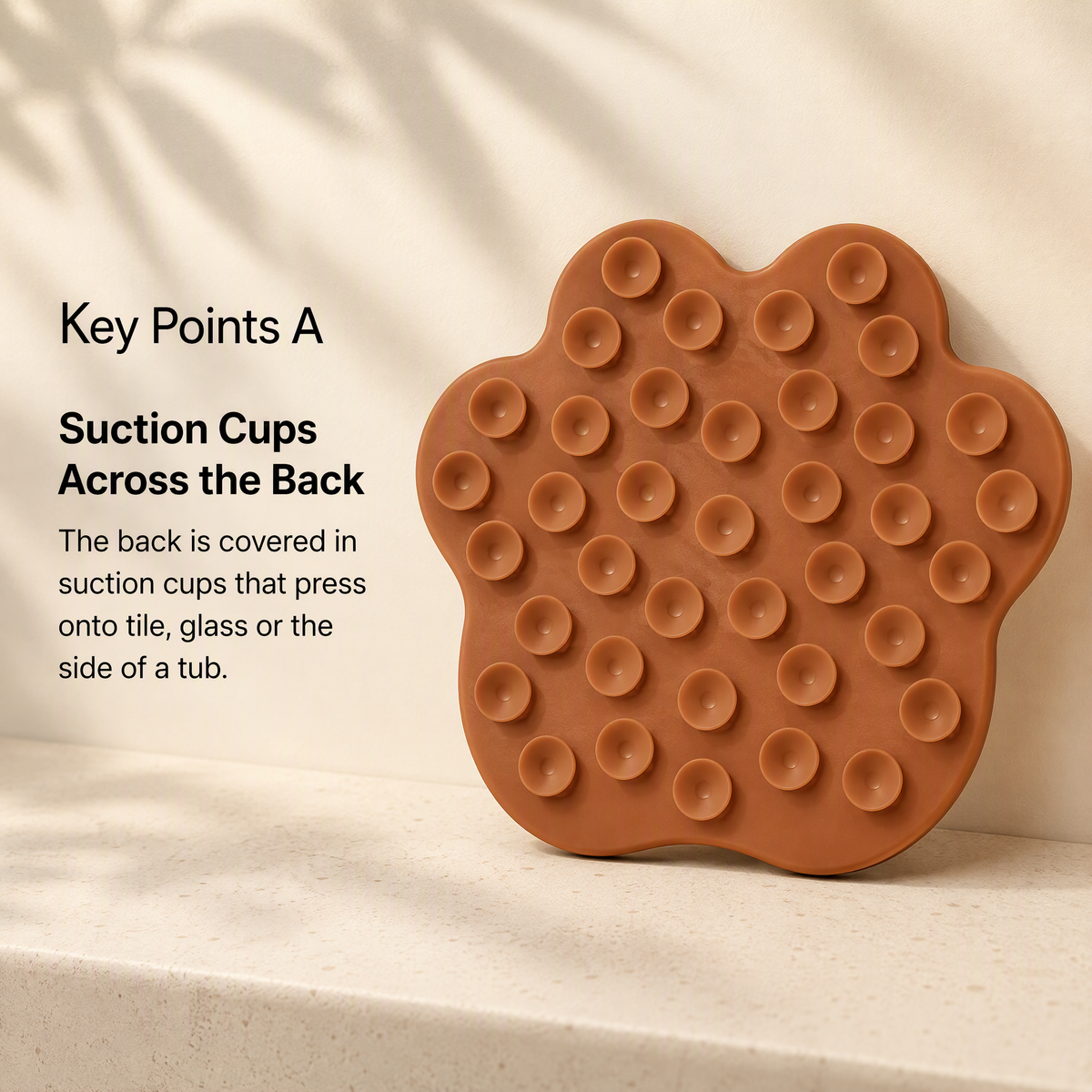 Paw-Shaped Silicone Lick Mat with 30 Suction Cups for Dogs and Cats