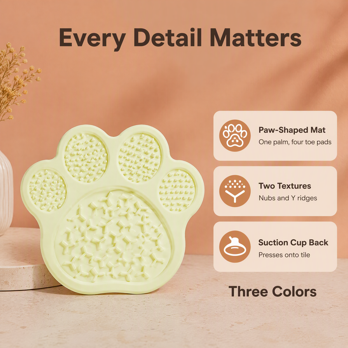 Paw-Shaped Silicone Lick Mat with 30 Suction Cups for Dogs and Cats