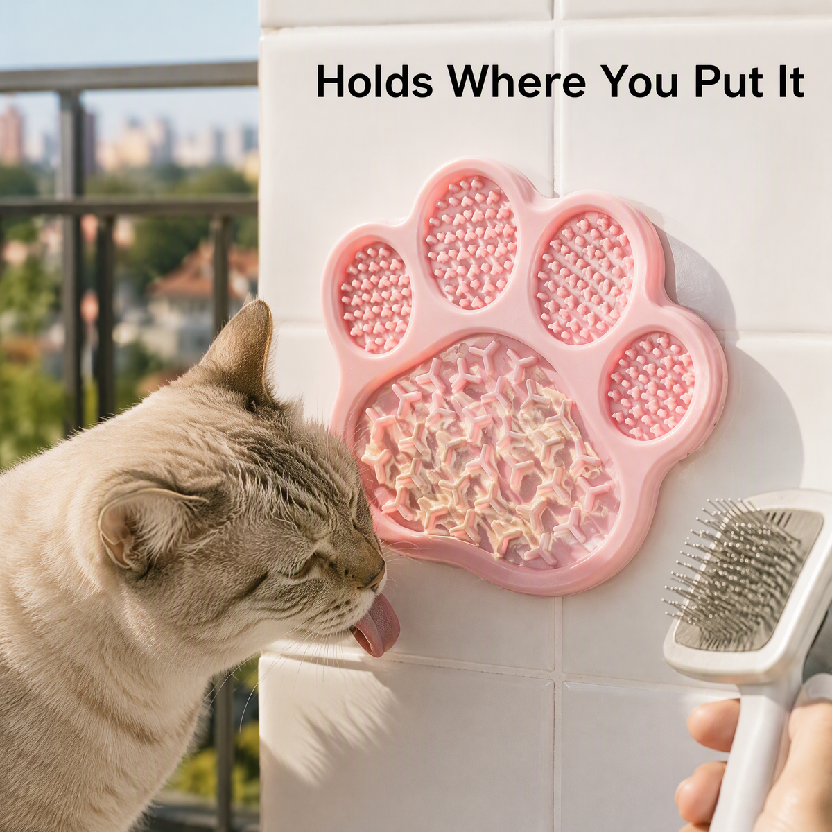 Paw-Shaped Silicone Lick Mat with 30 Suction Cups for Dogs and Cats