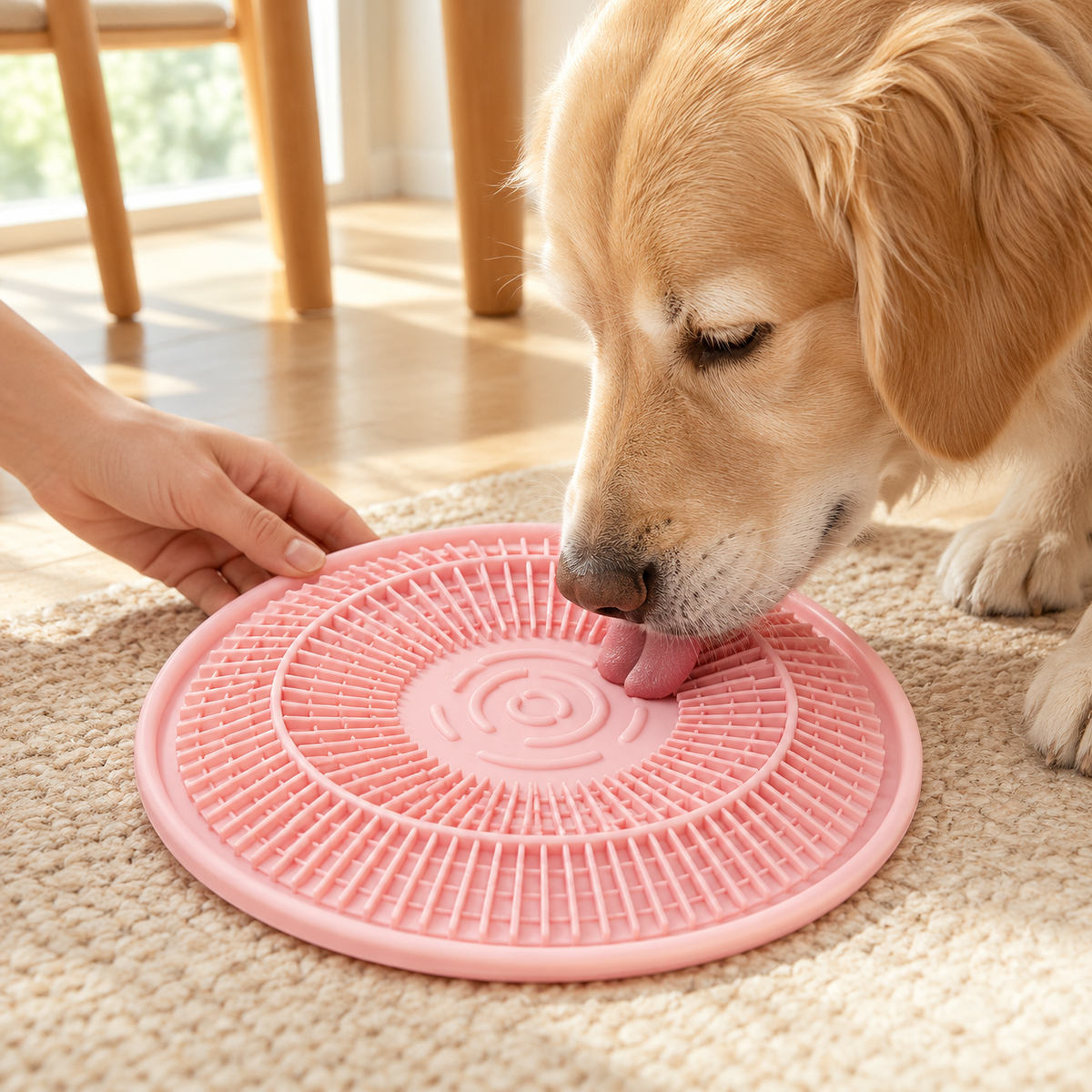 Tulou Inspired Round Silicone Lick Mat Slow Feeder for Dogs and Cats