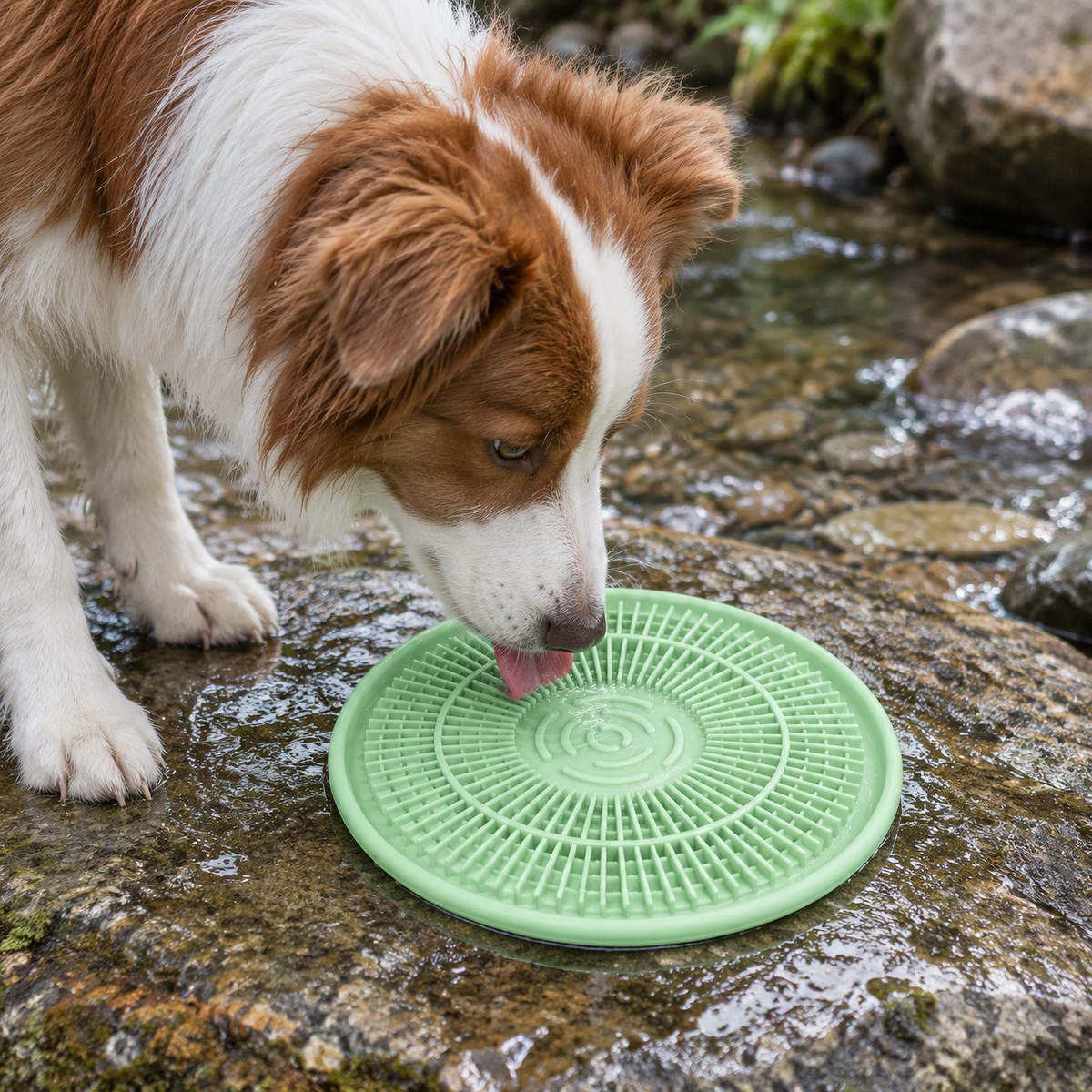 Tulou Inspired Round Silicone Lick Mat Slow Feeder for Dogs and Cats