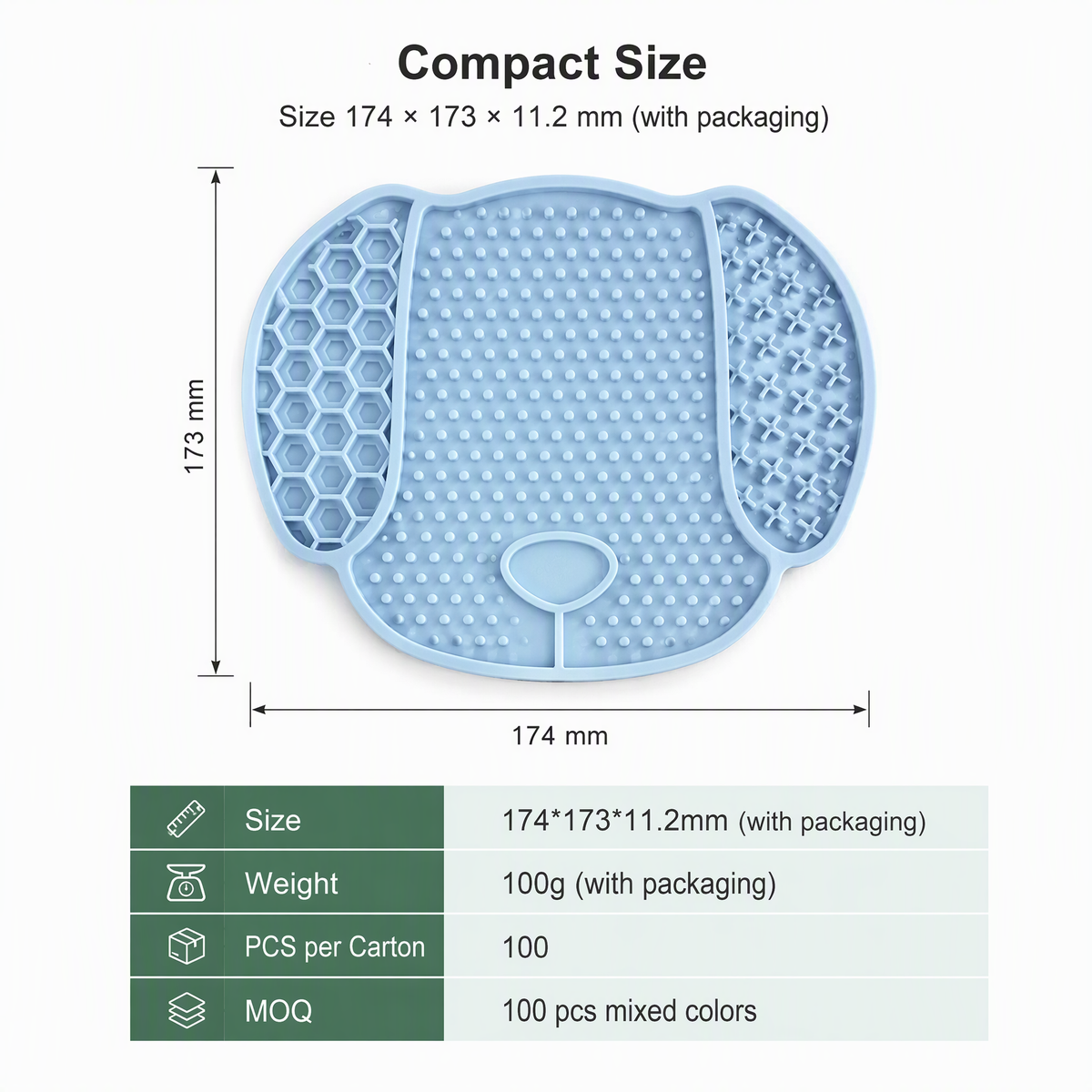 Dog-Face Silicone Lick Mat with Suction Cups for Dogs and Cats