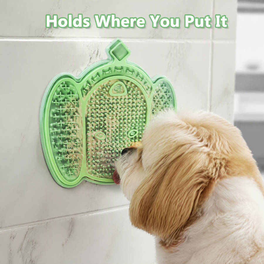 Dog-Face Silicone Lick Mat with Suction Cups for Dogs and Cats