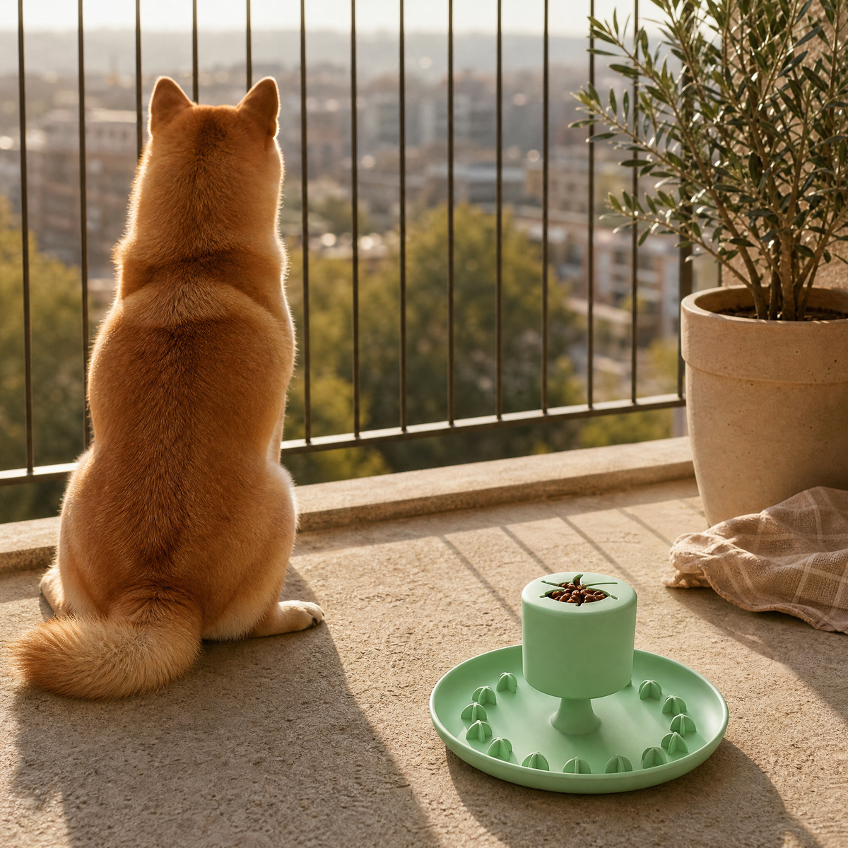 Shake and Dispense Silicone Slow Feeder Dog Toy with Suction Base