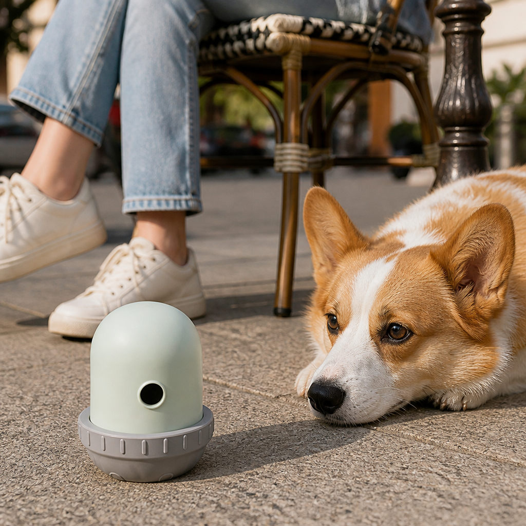 Juguete dispensador de premios de silicona con tapa de rosca para perros, para alimentación lenta y juego