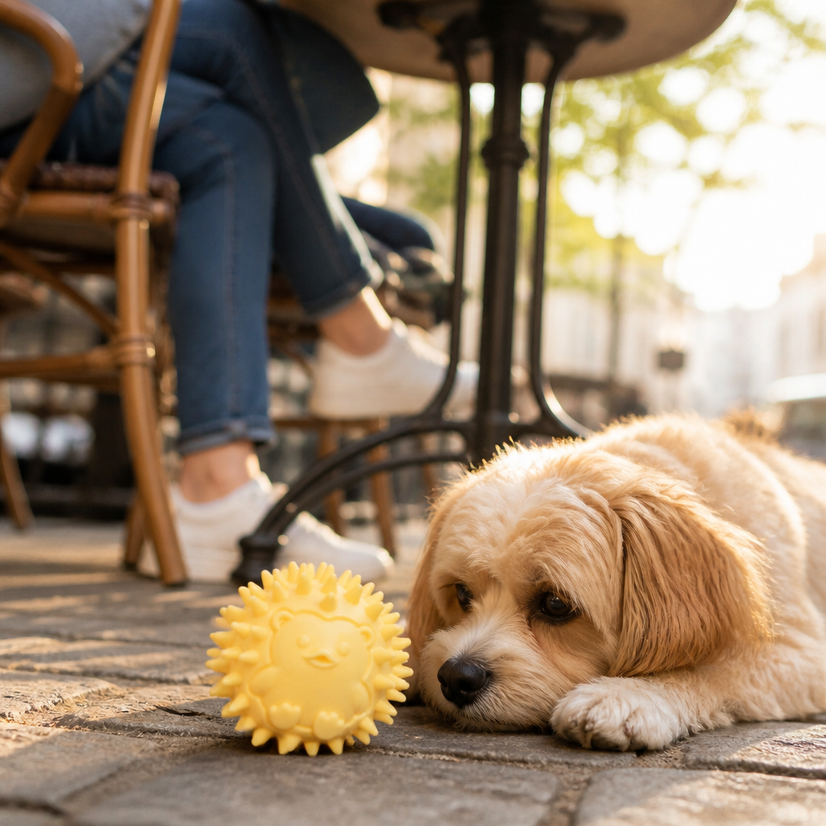Hedgehog TPR Spiky Squeaky Dog Ball Chew Toy for Small Dogs Gum Massage