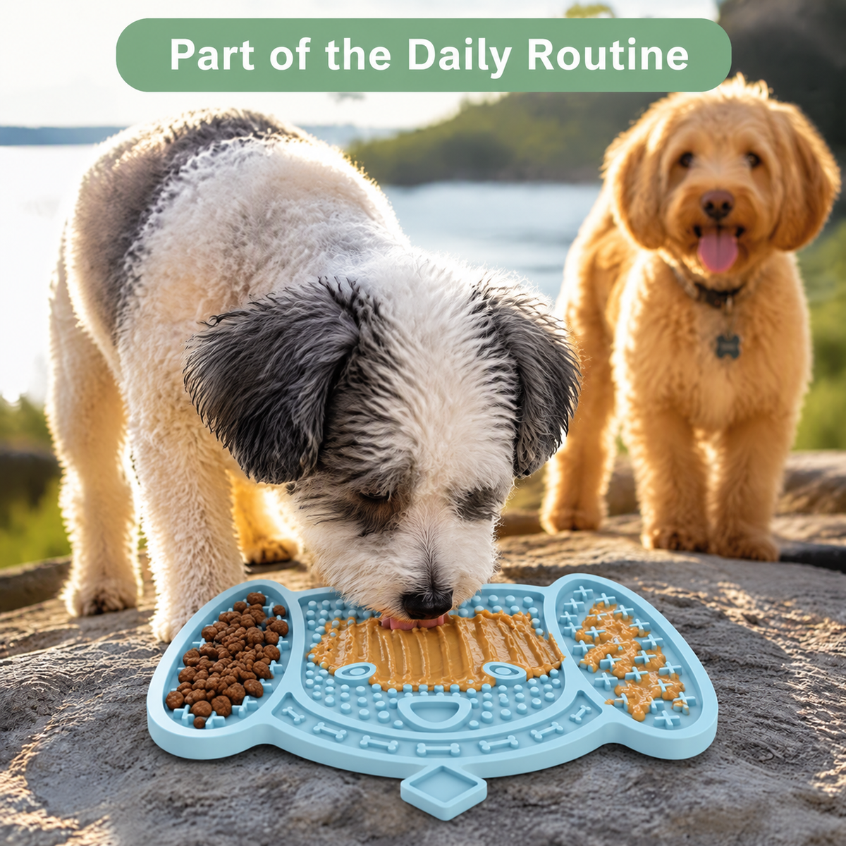 Dog-Face Silicone Lick Mat with Suction Cups for Dogs and Cats