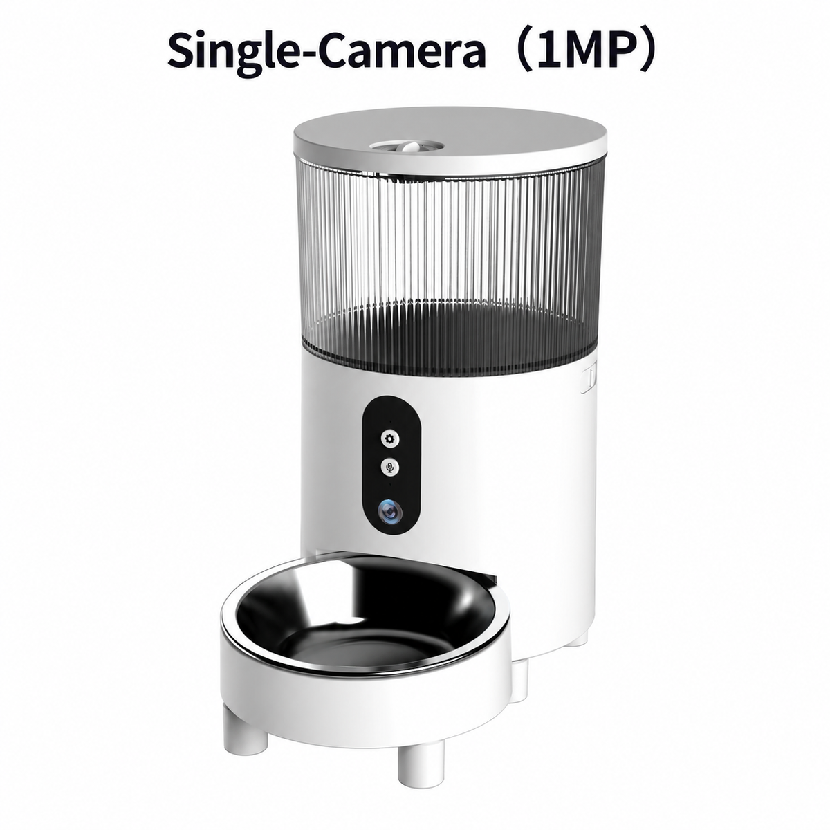 Dual Camera Automatic Pet Feeder with ABS Hopper and App Timed Feeding for Cats