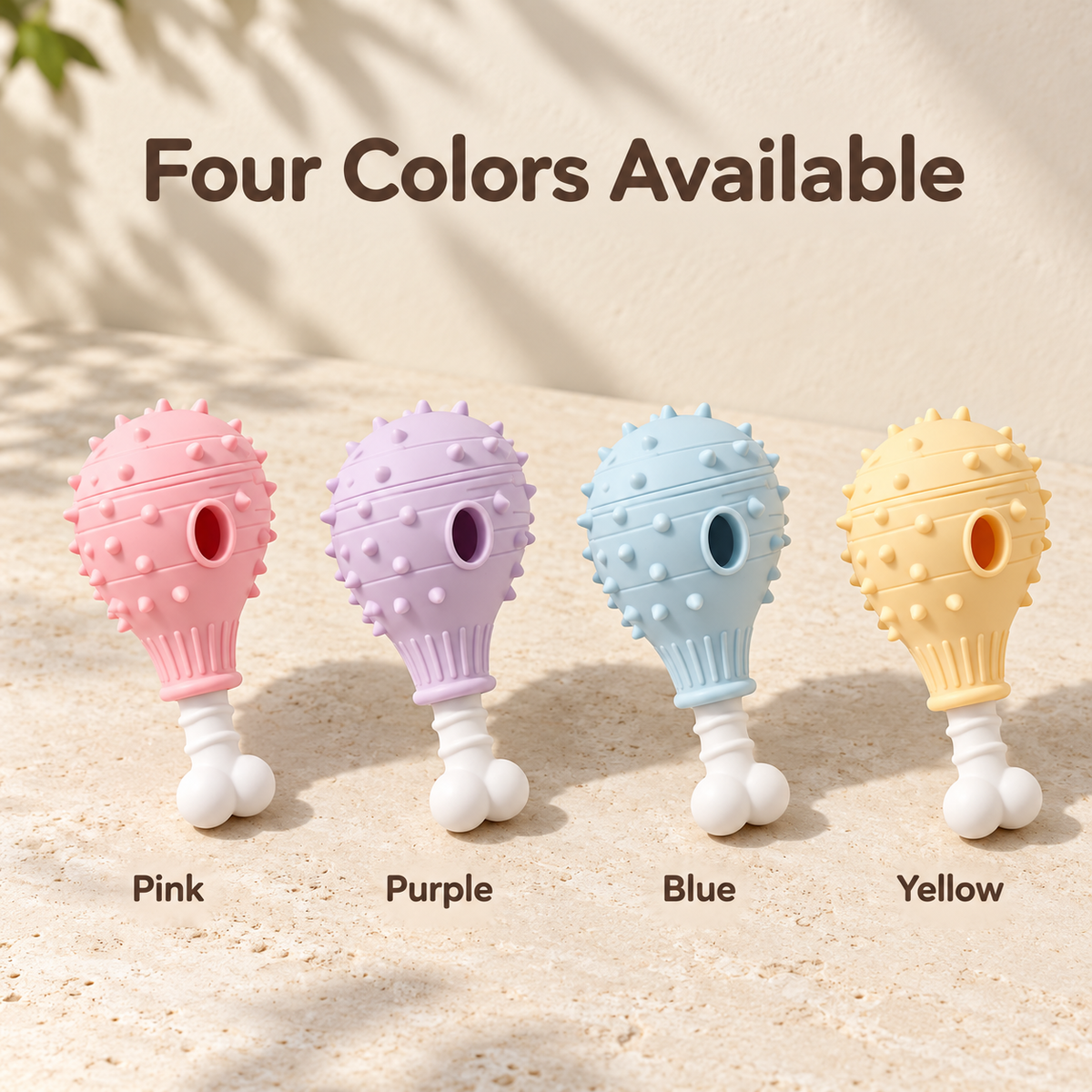 Juguete dispensador de premios para perros con forma de pata de pollo, juguete de morder de TPR para perros pequeños, 4 colores pastel