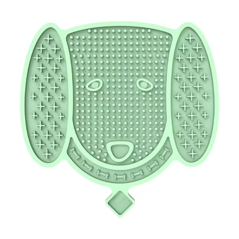 Dog-Face Silicone Lick Mat with Suction Cups for Dogs and Cats