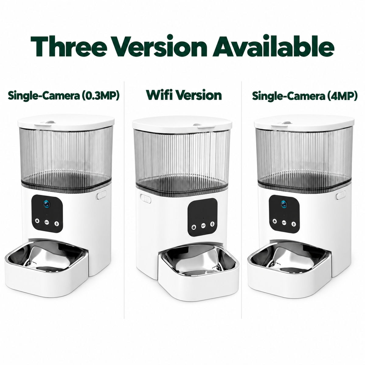 Automatic Pet Feeder with 4MPSingle Camere Dual Camera and App Control for Cats and Dogs