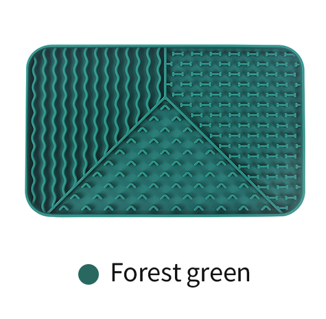 Rectangular 3-Section Textured Silicone Lick Mat with Suction Base for Dogs and Cats