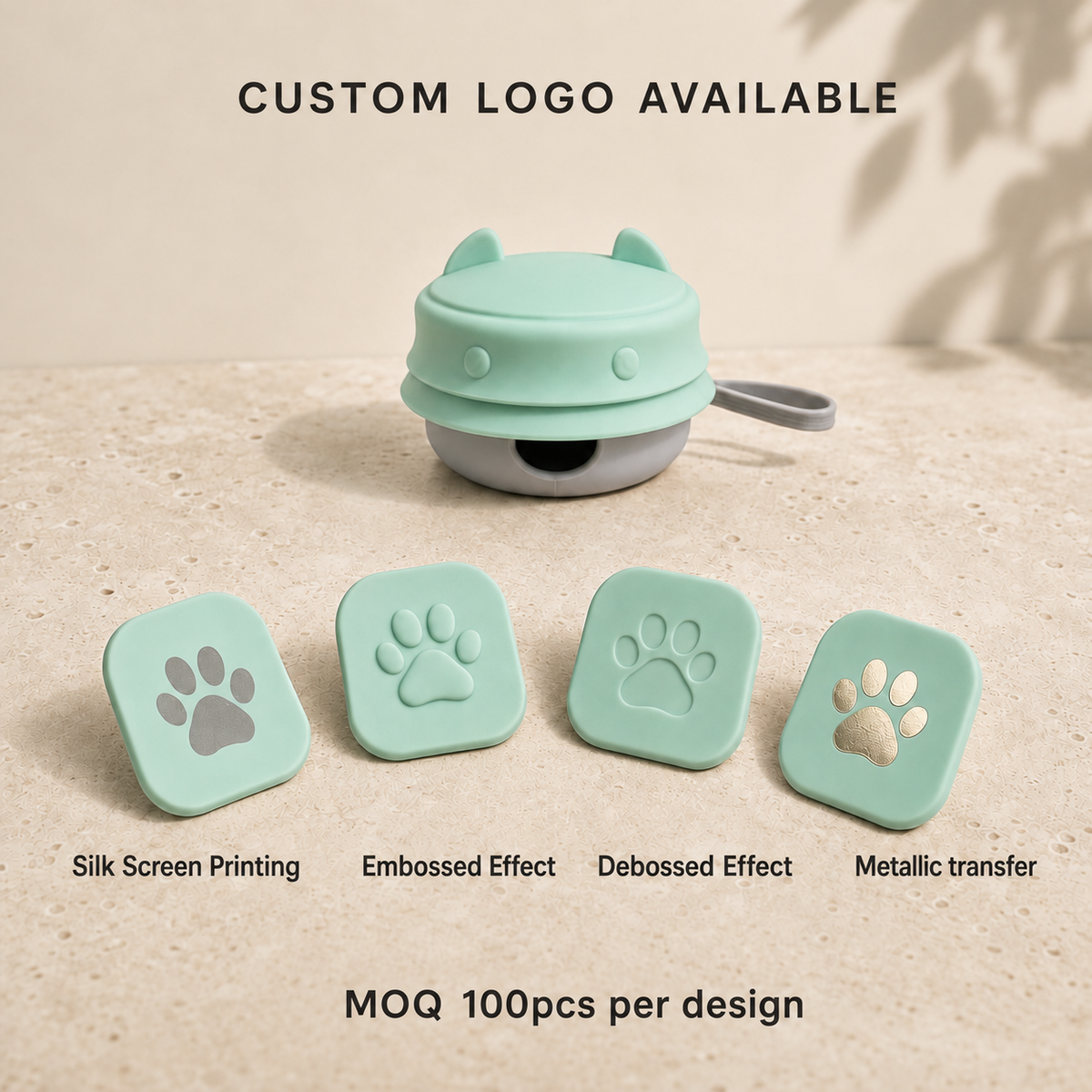 3-in-1 Collapsible Silicone Dog Travel Bowl with Food and Poop Bag Storage
