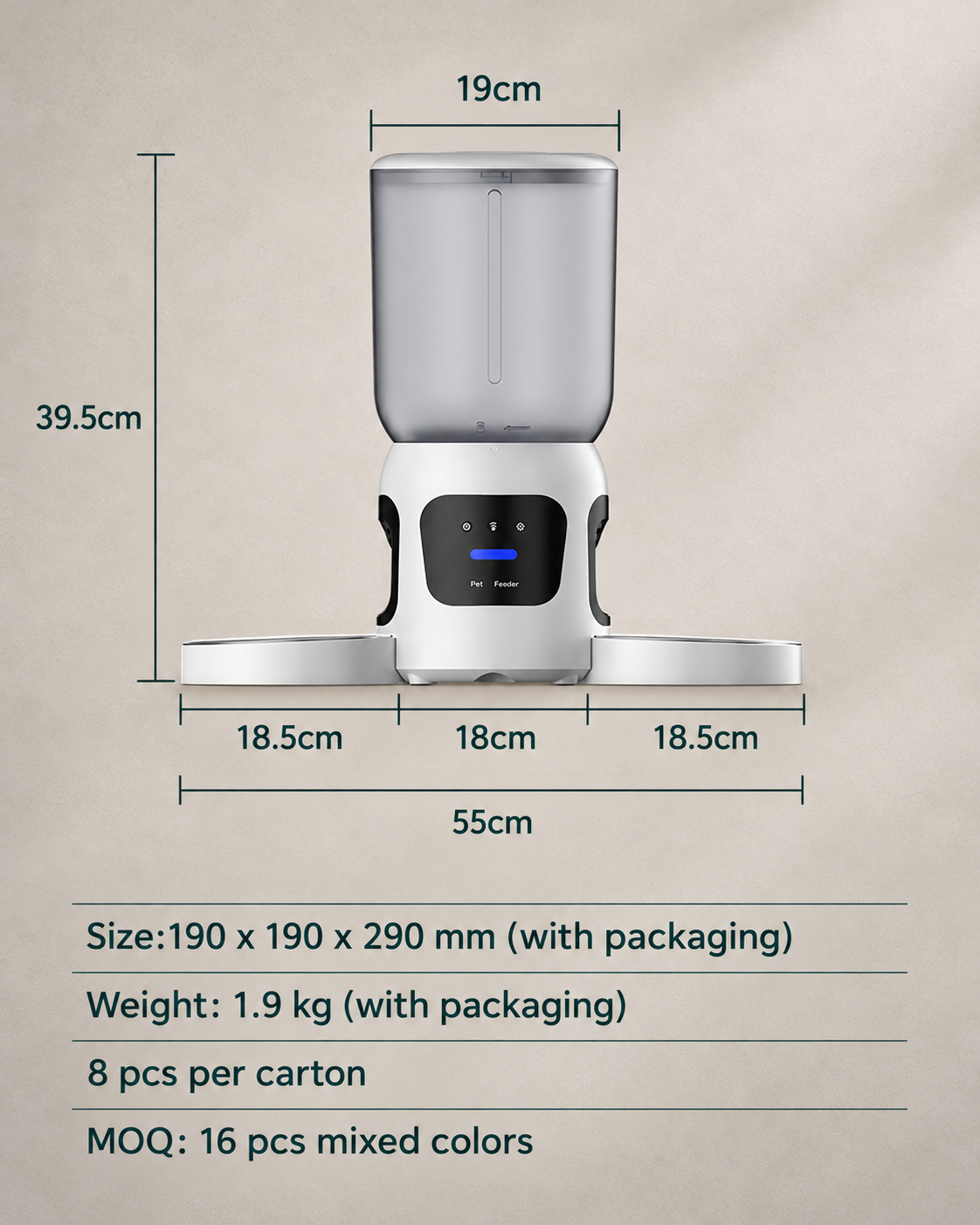 Dual Bowl Smart Pet Feeder with Dual Cameras for Two Cats and Dogs WiFi App Control