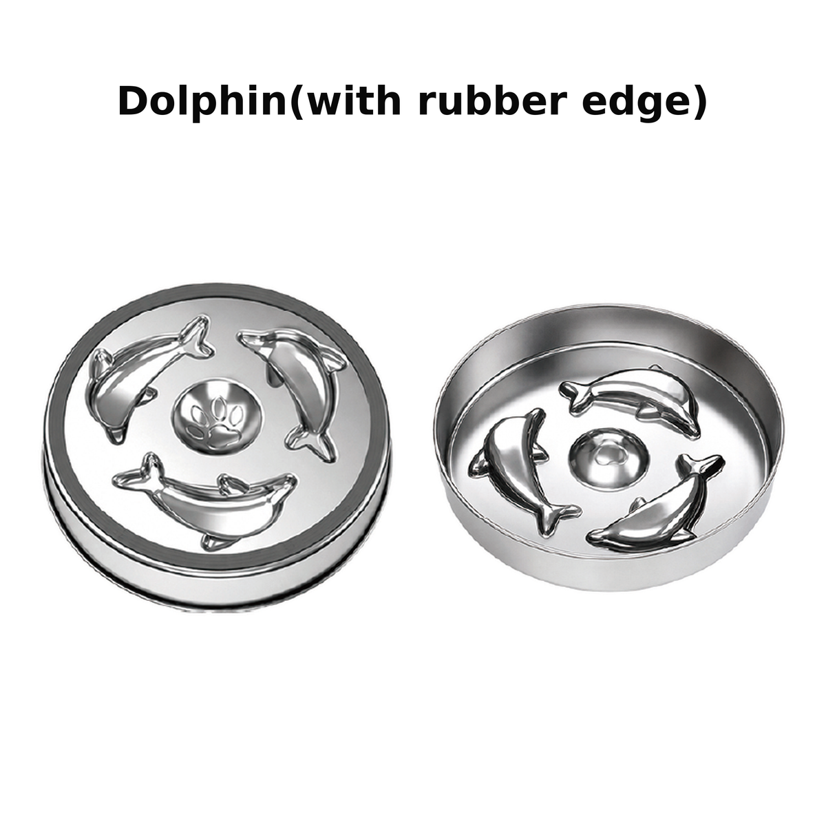 304 Stainless Steel Slow Feeder Dog Bowl 22 cm Round Reversible for Fast Eaters