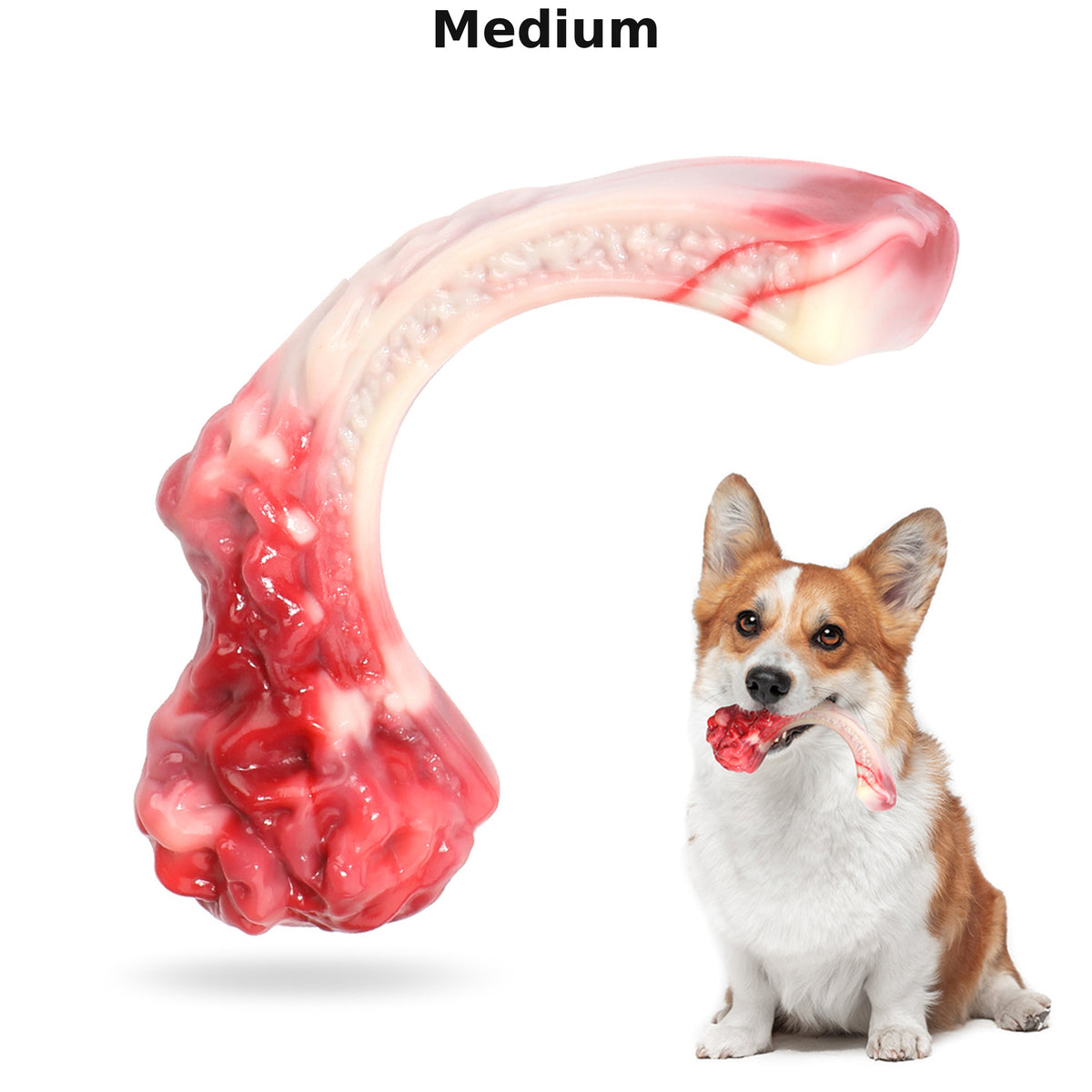 Steak-Shaped Nylon Dog Chew Toy with Meat Aroma for Large Dogs
