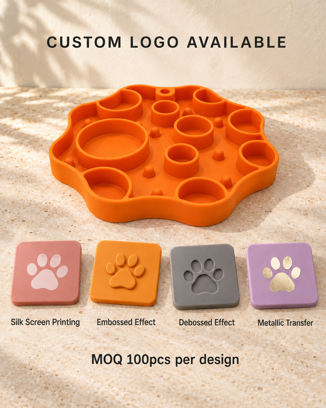 Dual-Sided Silicone Slow Feeder Bowl for Dogs and Cats with 2-in-1 Lick Mat