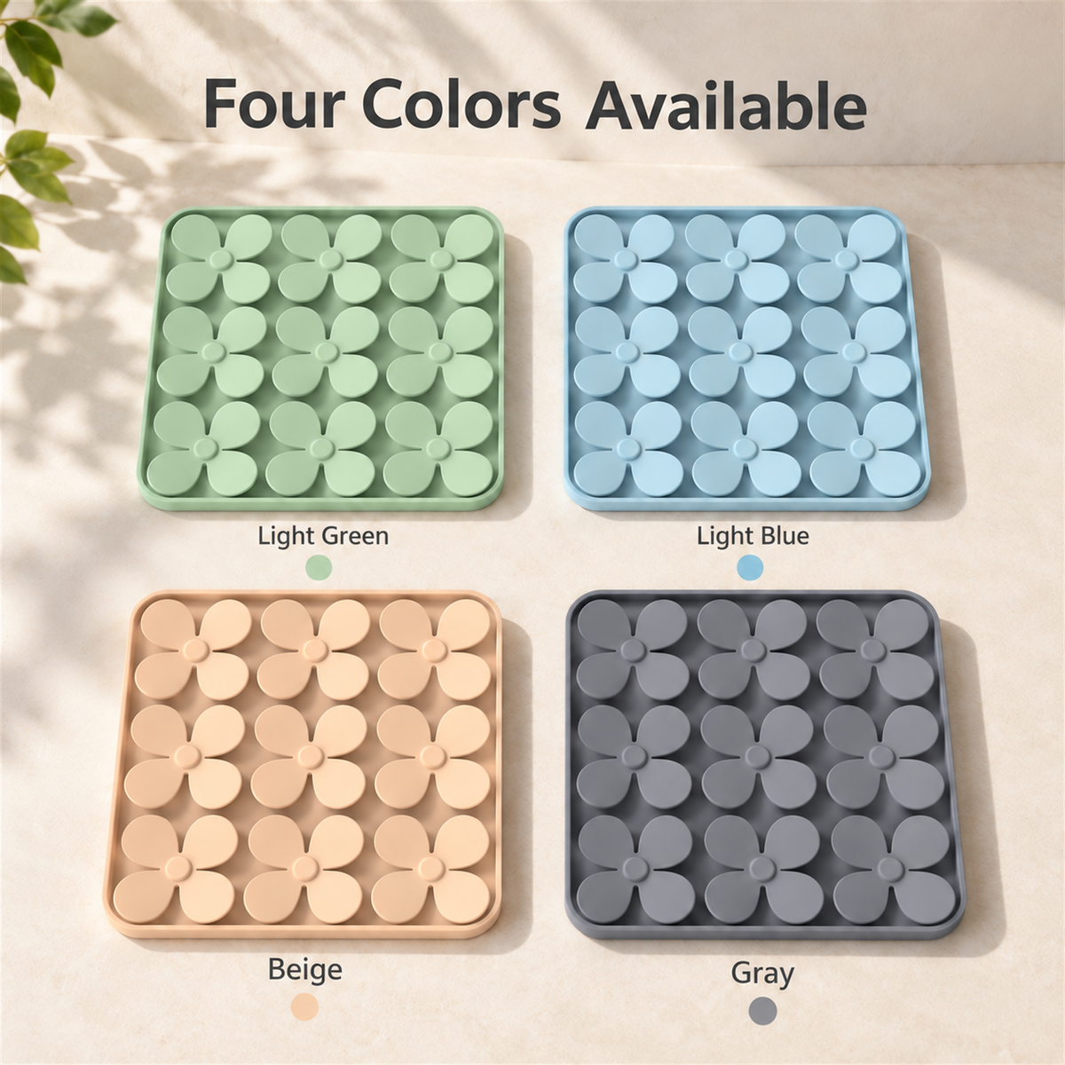 Silicone Flower Snuffle Mat for Dogs and Cats 205 mm Square Foraging Pad with 9 Pockets