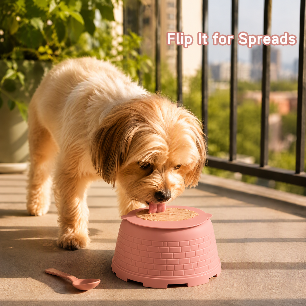 Silicone Castle Slow Feeder Bowl with Suction Base and Lick Surface