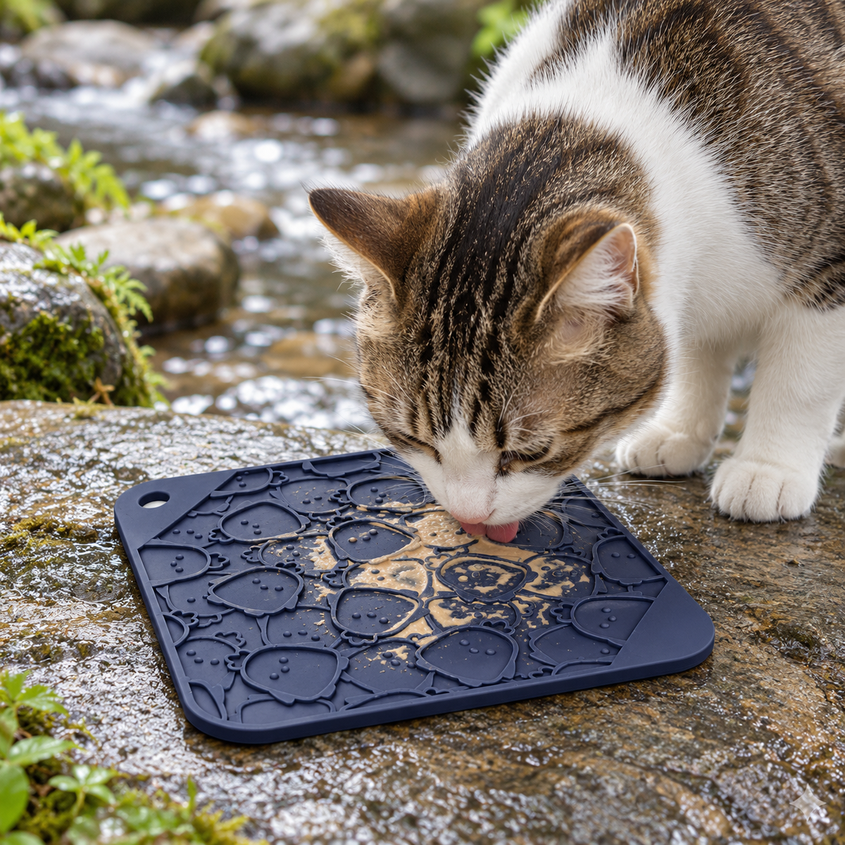 Chicken Embossed Silicone Lick Mat Slow Feeder for Dogs and Cats 195 mm Square